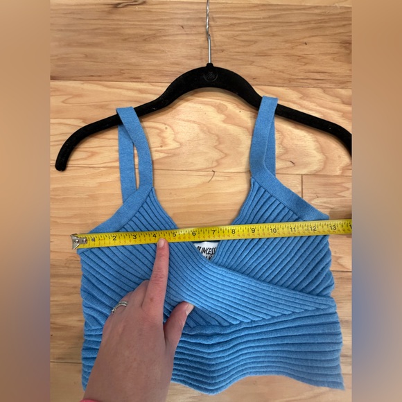 Princess Polly Sky Blue Arlene Wrapped Balletcore Versatile Crop Top Size S/M - Picture 4 of 5